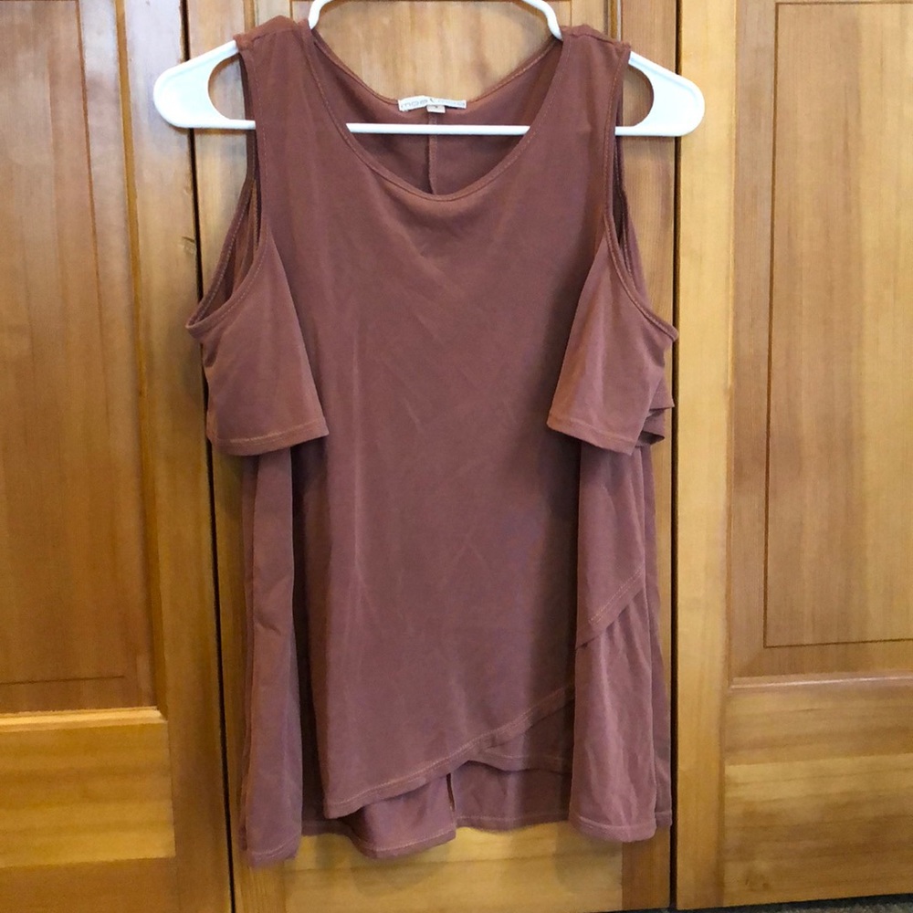 Terra-cotta Rose Open Shoulder Top Size S